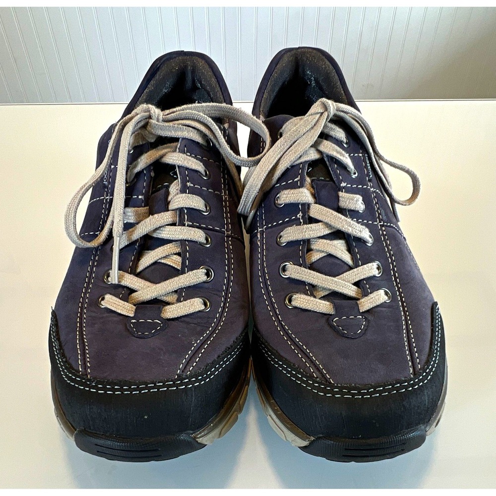 Clarks Wave Walk women Leather Lace-Up Sneakers Blue/Gray Round Toe 7.5